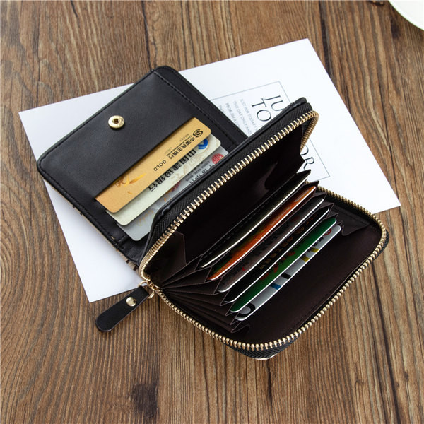 Γυναικείο μίνι πορτοφόλι με δύο διαμερίσματα και επιγραφή