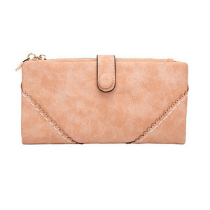 Portofel de dama model nou din piele ecologica cu buzunar pentru monede si inchidere metalica