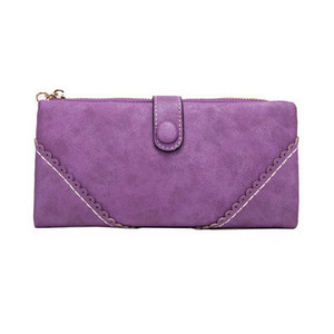 Portofel de dama model nou din piele ecologica cu buzunar pentru monede si inchidere metalica