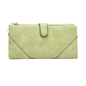 Portofel de dama model nou din piele ecologica cu buzunar pentru monede si inchidere metalica