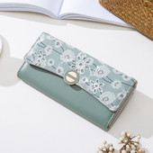 Liels sieviešu maks ar ziedu rakstu divās krāsās