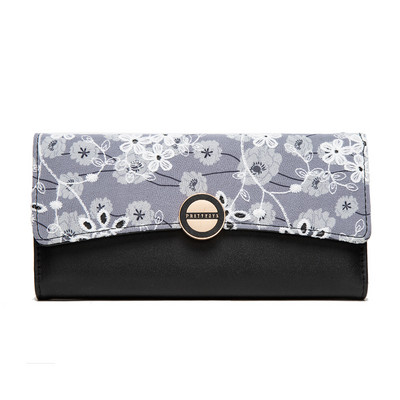 Liels sieviešu maks ar ziedu rakstu divās krāsās