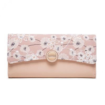 Liels sieviešu maks ar ziedu rakstu divās krāsās