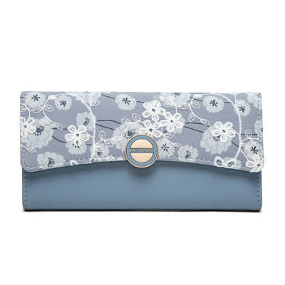 Liels sieviešu maks ar ziedu rakstu divās krāsās