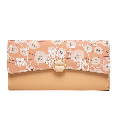 Liels sieviešu maks ar ziedu rakstu divās krāsās