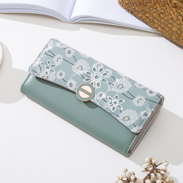 Liels sieviešu maks ar ziedu rakstu divās krāsās