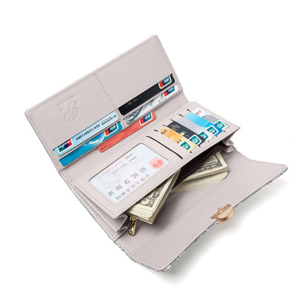 Liels sieviešu maks ar ziedu rakstu divās krāsās