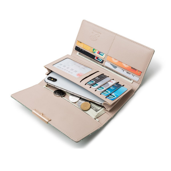 Sieviešu ādas maks ar metāla aizdari dažādās krāsās