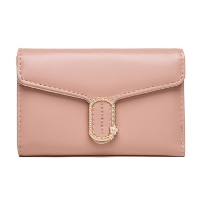 Γυναικείο έκο δερμάτινο πορτοφόλι με μεταλλική διακόσμηση - διάφορα χρώματα