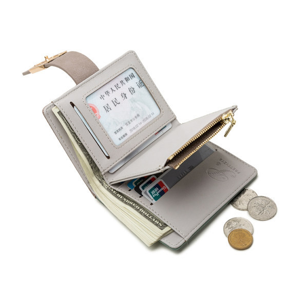 Νέο μοντέλο γυναικείο δερμάτινο πορτοφόλι με μεταλλική διακόσμηση σε διάφορα χρώματα