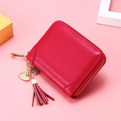 Γυναικείο μίνι πορτοφόλι με διαμερίσματα και φερμουάρ