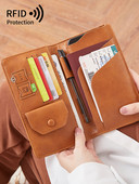 Sieviešu ādas maks ar monētu kabatu un dokumentu nodalījumiem