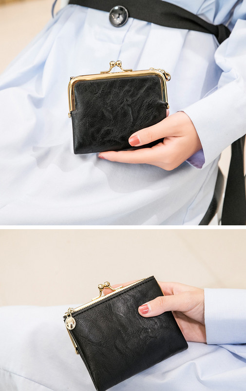 Γυναικείο ρετρό δερμάτινο πορτοφόλι με μεταλλικό κούμπωμα - πολλά διαμερίσματα