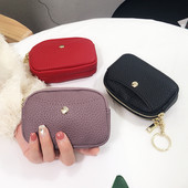 Γυναικείο έκο δερμάτινο πορτοφόλι με κουμπί και φερμουάρ