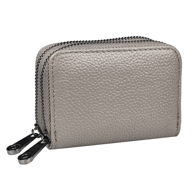 Dámska kožená peňaženka so zipsom a dvoma priehradkami