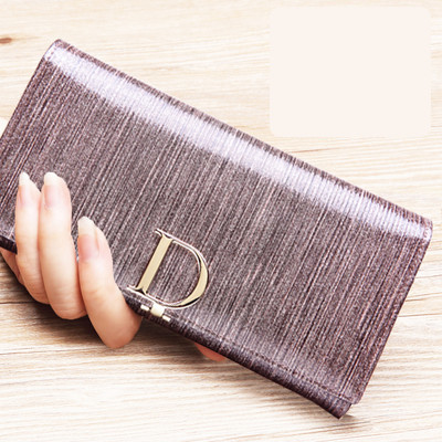 Γυναικείο έκο δερμάτινο πορτοφόλι με μεταλλικό κούμπωμα