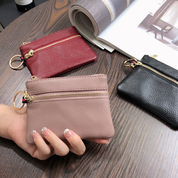 Mini portofel de dama pentru monede cu fermoar