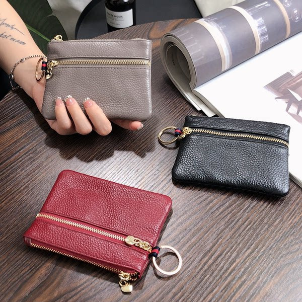 Mini portofel de dama pentru monede cu fermoar