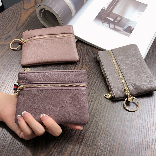 Mini portofel de dama pentru monede cu fermoar