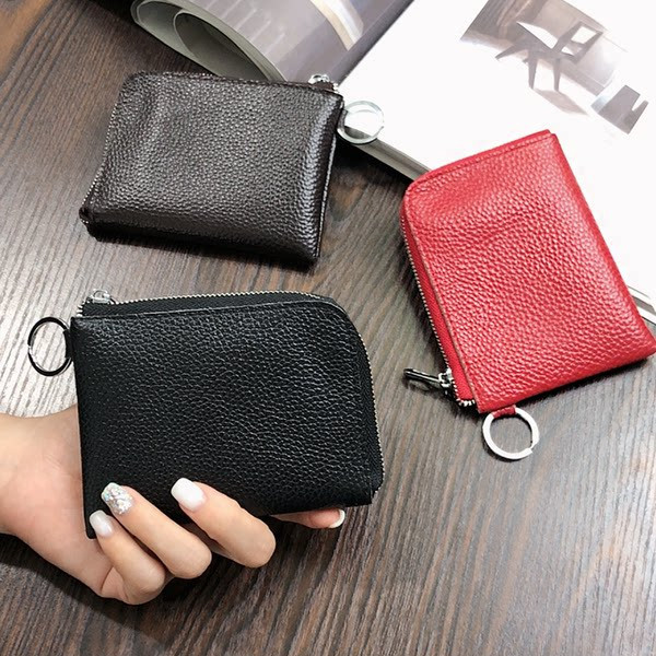 Portofel de dama cu fermoar din piele ecologica - pentru monede