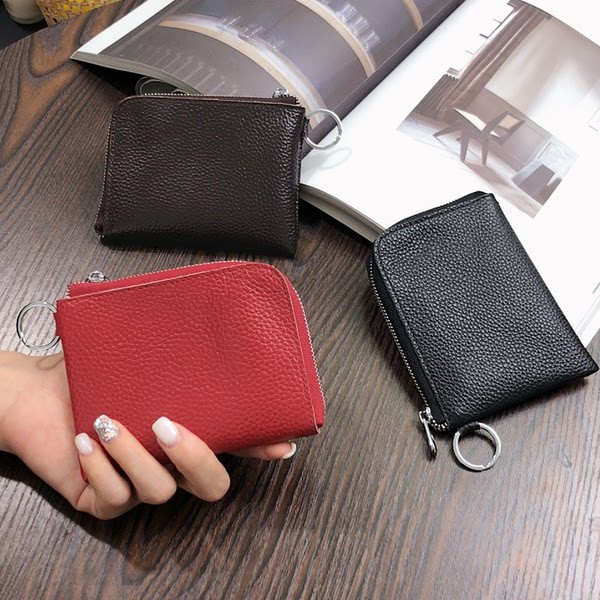 Portofel de dama cu fermoar din piele ecologica - pentru monede