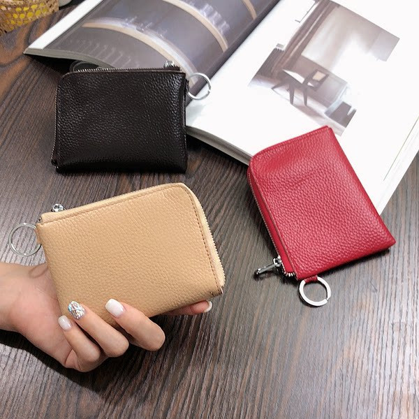 Portofel de dama cu fermoar din piele ecologica - pentru monede