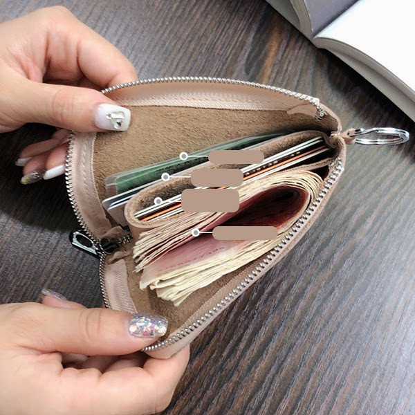 Portofel de dama cu fermoar din piele ecologica - pentru monede