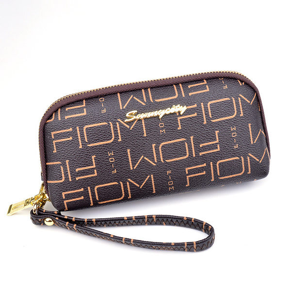 Moderns sieviešu maks ar uzrakstiem un īsu rokturi