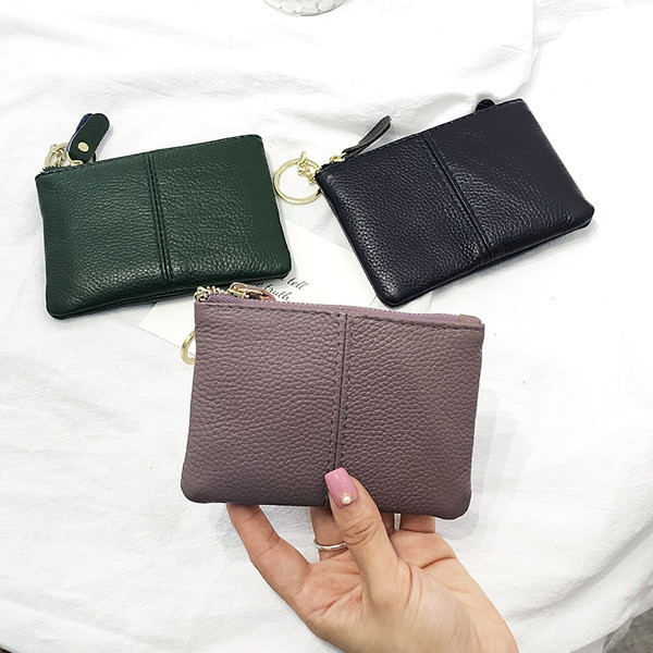 Portofel de dama din piele cu doua compartimente si fermoar