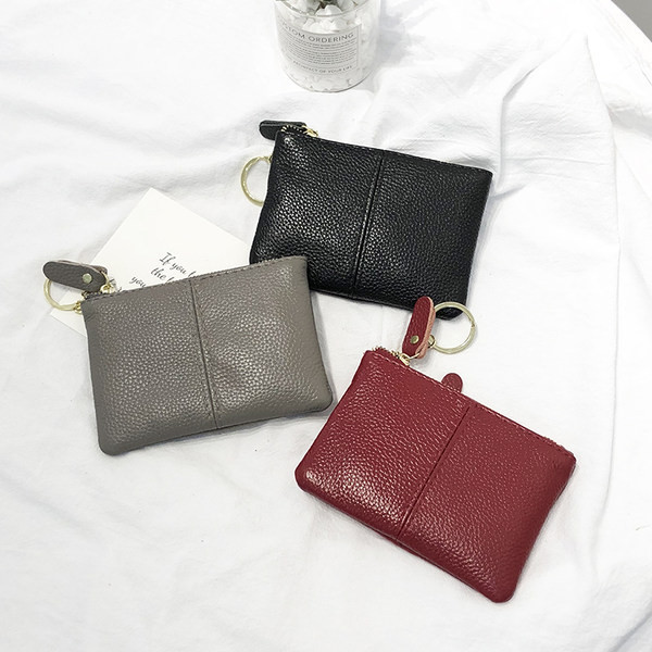 Portofel de dama din piele cu doua compartimente si fermoar