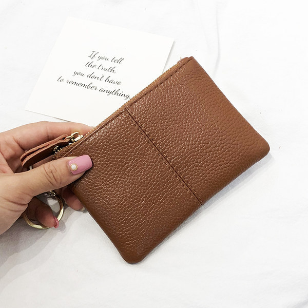 Portofel de dama din piele cu doua compartimente si fermoar