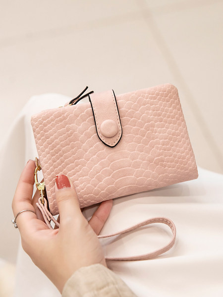 Portofel din piele cu buzunar pentru monede și închidere metalică pentru femei