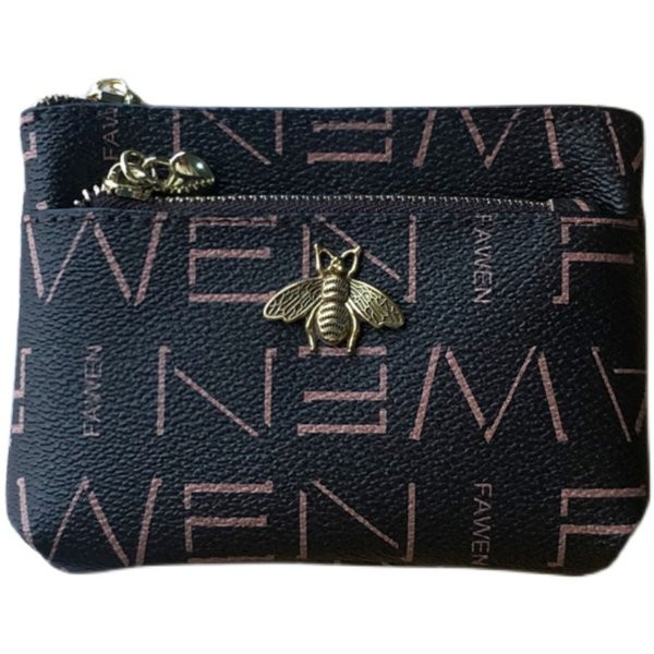 Sieviešu maks monētām ar rāvējslēdzēju un metāla apdari