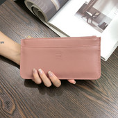 Sieviešu moderns ādas maks ar rokturi un rāvējslēdzēju