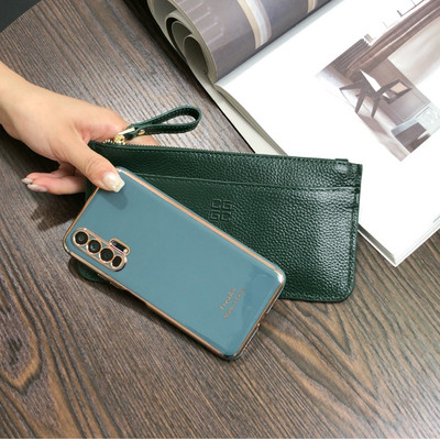 Sieviešu moderns ādas maks ar rokturi un rāvējslēdzēju