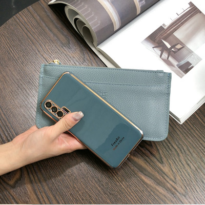 Sieviešu moderns ādas maks ar rokturi un rāvējslēdzēju