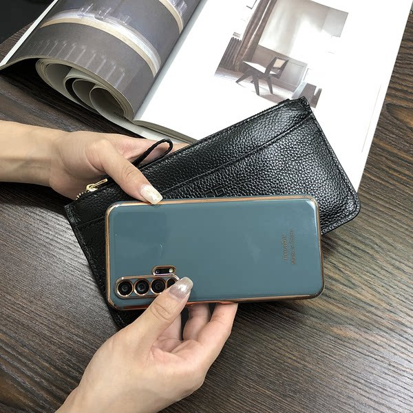 Sieviešu moderns ādas maks ar rokturi un rāvējslēdzēju