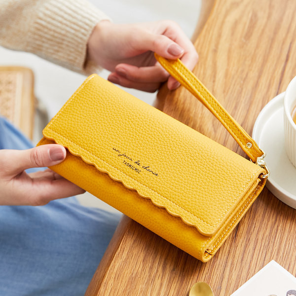 Gara modeļa sieviešu ādas maciņš ar rokturi