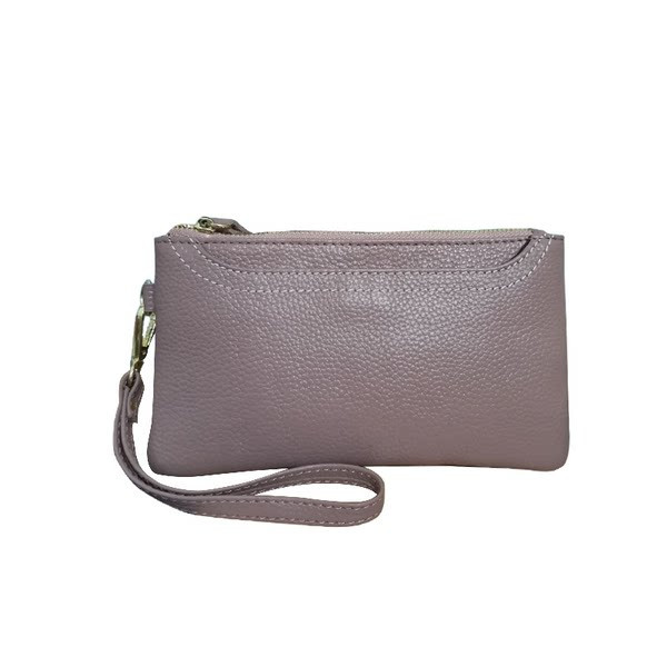 Portofel de dama cu fermoar si maner din piele ecologica