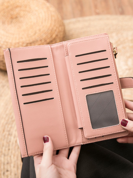 Portofel de dama model nou din piele cu buzunar pentru monede si mai multe compartimente pentru carduri de debit