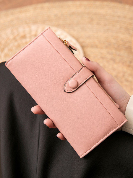 Portofel de dama model nou din piele cu buzunar pentru monede si mai multe compartimente pentru carduri de debit