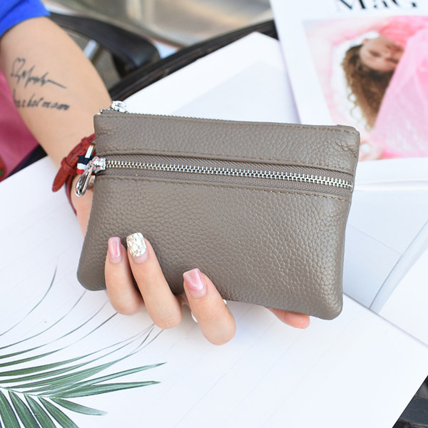 Sieviešu ādas maks ar rāvējslēdzēju