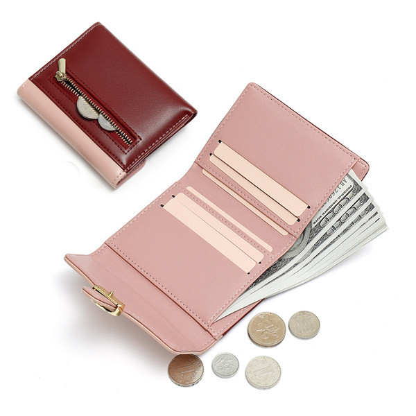 Γυναικείο έκο δερμάτινο πορτοφόλι με μεταλλική στερέωση