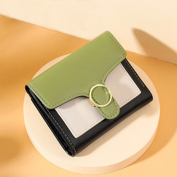 Γυναικείο έκο δερμάτινο πορτοφόλι με μεταλλική στερέωση