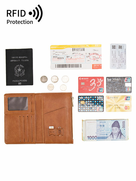 Daudzfunkcionāls sieviešu maks ar dokumentu nodalījumiem un monētu kabatu