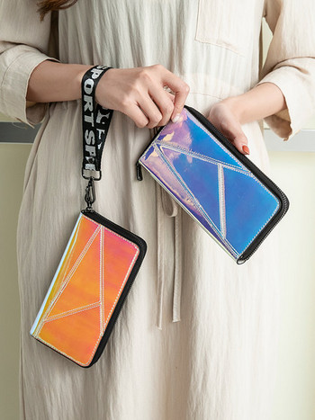 Нов модел цветен дамски портфейл с дръжка за ръка