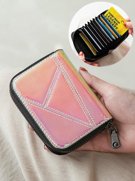 Krāsains sieviešu maks ar rāvējslēdzēju - piemērots dokumentiem