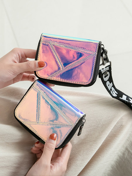 Krāsains sieviešu maks ar rāvējslēdzēju - piemērots dokumentiem