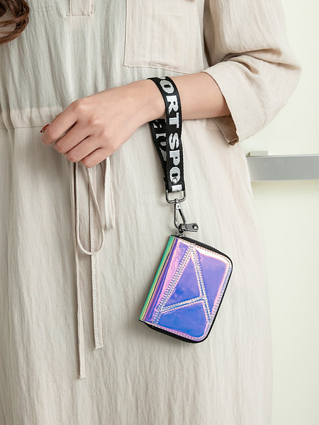 Krāsains sieviešu maks ar rāvējslēdzēju - piemērots dokumentiem