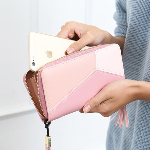 Sieviešu maks ar rāvējslēdzēju un monētu kabatu - eko āda